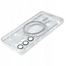 Луксозен силиконов калъф / кейс / Crystal MagSafe Case TPU за Samsung S26 Ultra - прозрачен / брокат