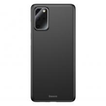 Луксозен силиконов калъф / гръб / TPU Baseus Wing Case за Samsung S20 Plus - черен / мат