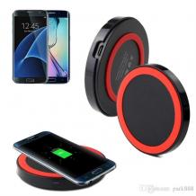 Универсално безжично зарядно Wireless Charging Pad за S6 Edge, Note 5, S7, S7 Edge - червен