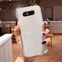 Силиконов калъф / гръб / TPU Bling за Samsung S9 Plus G965 - прозрачен / брокат