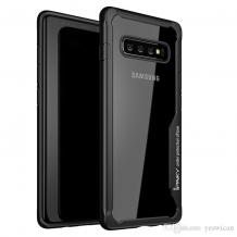 Оригинален луксозен твърд гръб със силиконов кант IPAKY за Samsung S10 Plus - прозрачен