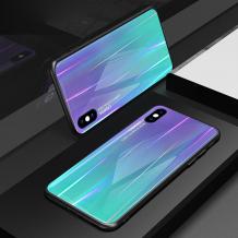 Луксозен стъклен твърд гръб Aurora за Samsung GalaxyA50 / A50S / A30S - преливащ / лилав