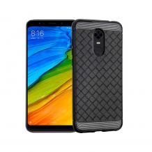 Луксозен силиконов калъф / гръб / TPU i-Zore за Xiaomi Redmi 5 Plus - черен / плетеница