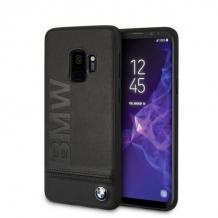 Оригинален кожен гръб BMW за Samsung S9 G960 - черен