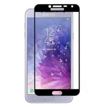 3D full cover Tempered glass Full Glue screen protector Samsung J4 2018 / Извит стъклен скрийн протектор с лепило от вътрешната страна за Samsung J4 2018 - черен