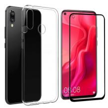 Силиконов калъф / гръб / TPU 2mm & Full Cover Tempered Glass Screen Protector за Motorola One Action - прозрачен