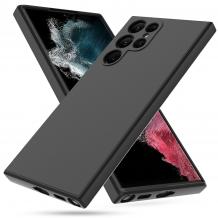 Силиконов калъф / кейс / TPU Silicone Soft Cover за Samsung S22 Ultra 5G - черен със защита за камерата