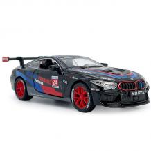 Метална кола с отварящи се врати капаци светлини и звуци BMW M8 GTE 1:32