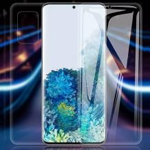 Удароустойчив извит скрийн протектор 360° / 3D Full Body Nano Shapq Memory Film / за Samsung S20 Ultra - прозрачен / лице и гръб