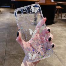 Луксозен твърд кейс със силиконов кант и брокат за Samsung S20 FE