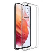 Луксозен силиконов калъф / гръб / кейс TPU 2.0mm за Samsung S21 FE - прозрачен със защита за камерата