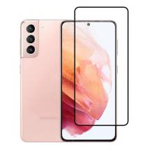 3D full cover Tempered glass Full Glue screen protector Samsung S21 / Извит стъклен скрийн протектор с лепило от вътрешната страна за Samsung S21 - черен