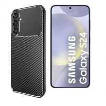 Луксозен силиконов калъф / кейс / TPU Auto Focus за Samsung S24 - черен / Carbon