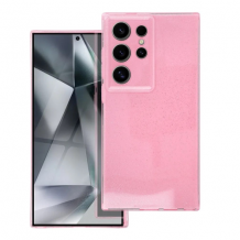 Луксозен силиконов калъф / кейс / Crystal Case TPU за Samsung S24 Ultra 5G - розов / брокат