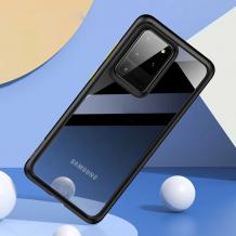 Луксозен гръб USAMS Janz Series за Samsung S20 Ultra - прозрачен / черен кант