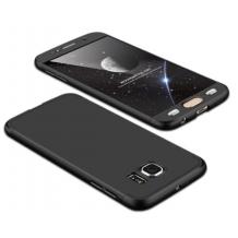 Луксозен твърд гръб GKK 3in1 360° Full Cover за Samsung S7 G930 - черен / лице и гръб