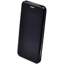Луксозен кожен калъф Flip тефтер със стойка OPEN за Samsung S9 G960- черен / гланц