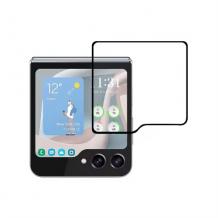 5D full cover Tempered glass Full Glue screen protector Samsung Z Flip 7 / Извит стъклен скрийн протектор с лепило от вътрешната страна за Samsung Z Flip 7 - черен кант