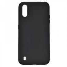 Силиконов калъф / гръб / TPU за Samsung A01 - черен / мат