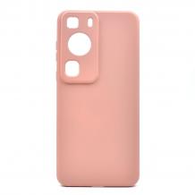 Силиконов калъф / гръб / кейс TPU Silicone Soft Cover case за Huawei P60 Pro - розов със защита за камерата