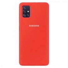 Оригинален гръб Silicone Cover за Samsung A71 - червен