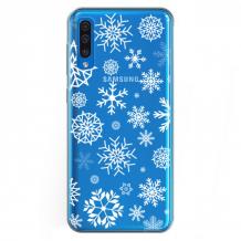 Силиконов калъф / гръб / TPU кейс за Samsung A30s / A50 - прозрачен със снежинки