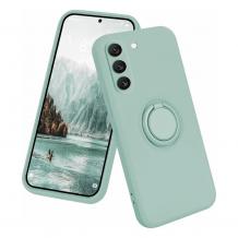 Силиконов твърд гръб TPU кейс / Case Magnetic Finger Ring Car Holder / за Samsung A36 - Светлозелен