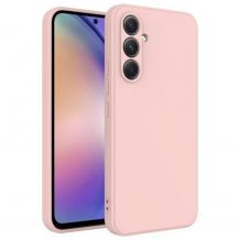 Силиконов калъф / кейс / за Samsung A15 - светло розов гръб със защита за камерата