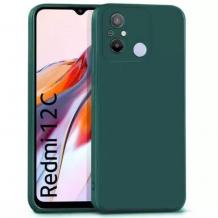 Луксозен силиконов калъф / гръб / TPU кейс 1.8-2 мм за Xiaomi Redmi 12C - тъмнозелен кейс със защита за камерата