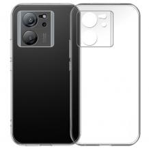 Силиконов калъф / гръб / кейс TPU Silicone Soft Cover case 1.8-2mm за Xiaomi 13T / 13T Pro - прозрачен със защита за камерата