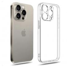 Луксозен силиконов калъф / гръб / TPU кейс за iPhone 15 Pro Max (6.7) - прозрачен кейс със защита за камерата