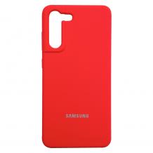 Оригинален гръб / кейс / Silicone Cover за Samsung S21 FE 5G - червен