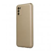 Луксозен силиконов калъф / гръб / TPU кейс за Samsung A23 4G / A23 5G - златист със защита за камерата