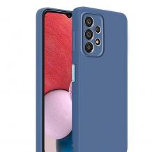 Силиконов калъф / кейс / Silicone Soft Cover кейс за Samsung A23 4G / A23 5G - тъмносин със защита за камерата
