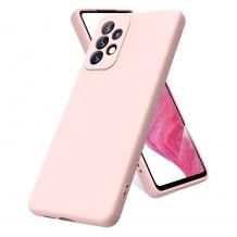 Луксозен силиконов калъф / гръб / TPU кейс за Samsung A73 5G - розов със защита за камерата
