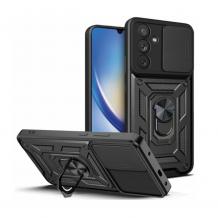 Силиконов гръб TPU кейс Slide Camera Case Magnetic Finger Ring Car Holder за Samsung A14 4G / A14 5G
