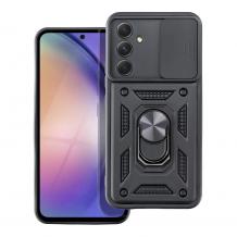 Удароустойчив гръб TPU кейс Slide Camera Case Magnetic Finger Ring Car Holder за Samsung A54 5G - черен