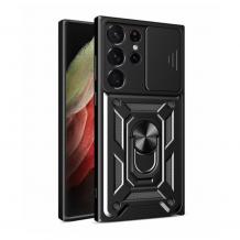 Силиконов гръб TPU кейс Slide Camera Case Magnetic Finger Ring Car Holder за Samsung S24 Ultra