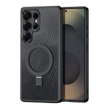 Силиконов твърд кейс Dux Ducis AIMO с Magsafe за Samsung S25 Ultra - прозрачен гръб с черен кант