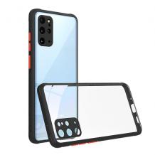 Луксозен твърд калъф / гръб Shockproof за Xiaomi Redmi 9 - прозрачен / черен кант