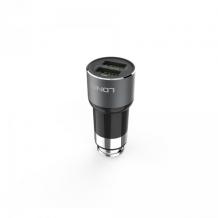 Зарядно за кола LDNIO C303 / DC 12V -24V / с 2 USB порта 3.6A за Apple iPhone 5 / iPhone 5S / iPhone SE / iPhone 6 / iPhone 6 Plus / iPhone 7 - черно и графит