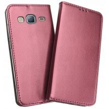 Кожен калъф Magnet Case със стойка за Samsung J3 / J3 2016 J320 - бордо