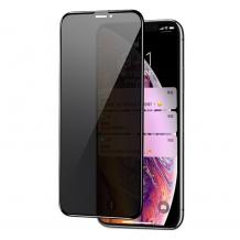 Privacy 5D full cover Tempered glass Full Glue screen protector iPhone 14 / Privacy Извит стъклен скрийн протектор с лепило от вътрешната страна за iPhone 14 - черен / прозрачен