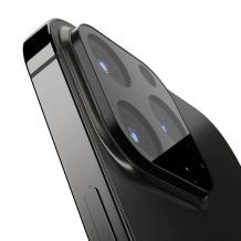 Стъклен протектор за задна камера за Apple iPhone 15 Pro / 5D Full Camera Tempered Glass - черен