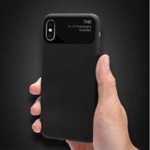 Удароустойчив силиконов калъф за Samsung J8 2018 - черен / мат