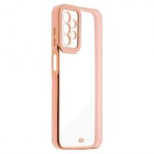 Луксозен силиконов калъф / гръб / TPU кейс за Samsung A33 5G - прозрачен / розов кант