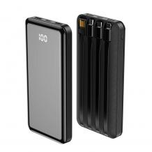 Външна батерия Power Bank Forever TB-411 All in 1 - 10000 mAh + кабели USB-C, Lightning, micro USB черна