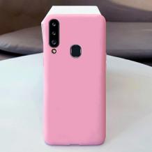 Луксозен силиконов калъф / гръб / Nano TPU за Samsung A20s - розов