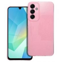 Луксозен силиконов калъф / кейс / Crystal Case TPU за Samsung S24 - розов / брокат