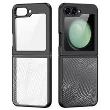 Луксозен силиконов калъф / кейс / Premium Case за Samsung Z Flip 6 - прозрачен / черна рамка
